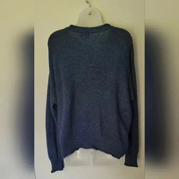 VTG Y2K Jessica Simpson Blue Loose Knit Long Sleeve Lounge Sweater, Size XXL - Picture 5 of 7